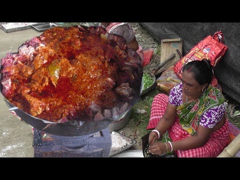 Indian Food at Village | Shahi Mutton Curry Making for 300 People | Street Food India Recipe