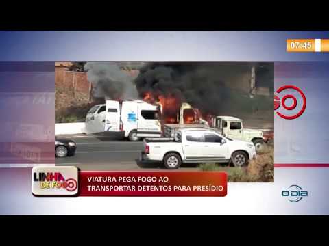 VIATURA PEGA FOGO AO TRANSPORTAR DETENTOS PARA PRESíDIO