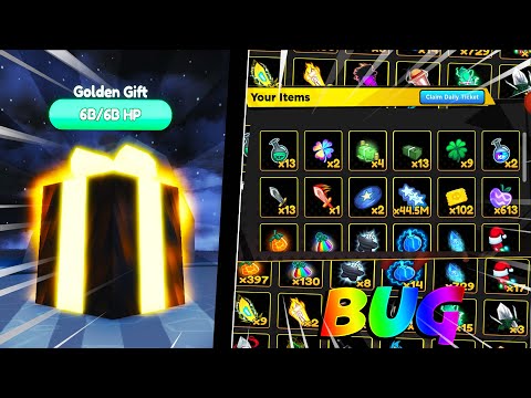 TESTEI O NOVO BUG DE PRESENTE DOURADO BOOSTS DE ROBUX E SHINY NO ANIME FIGHTERS! - ROBLOX