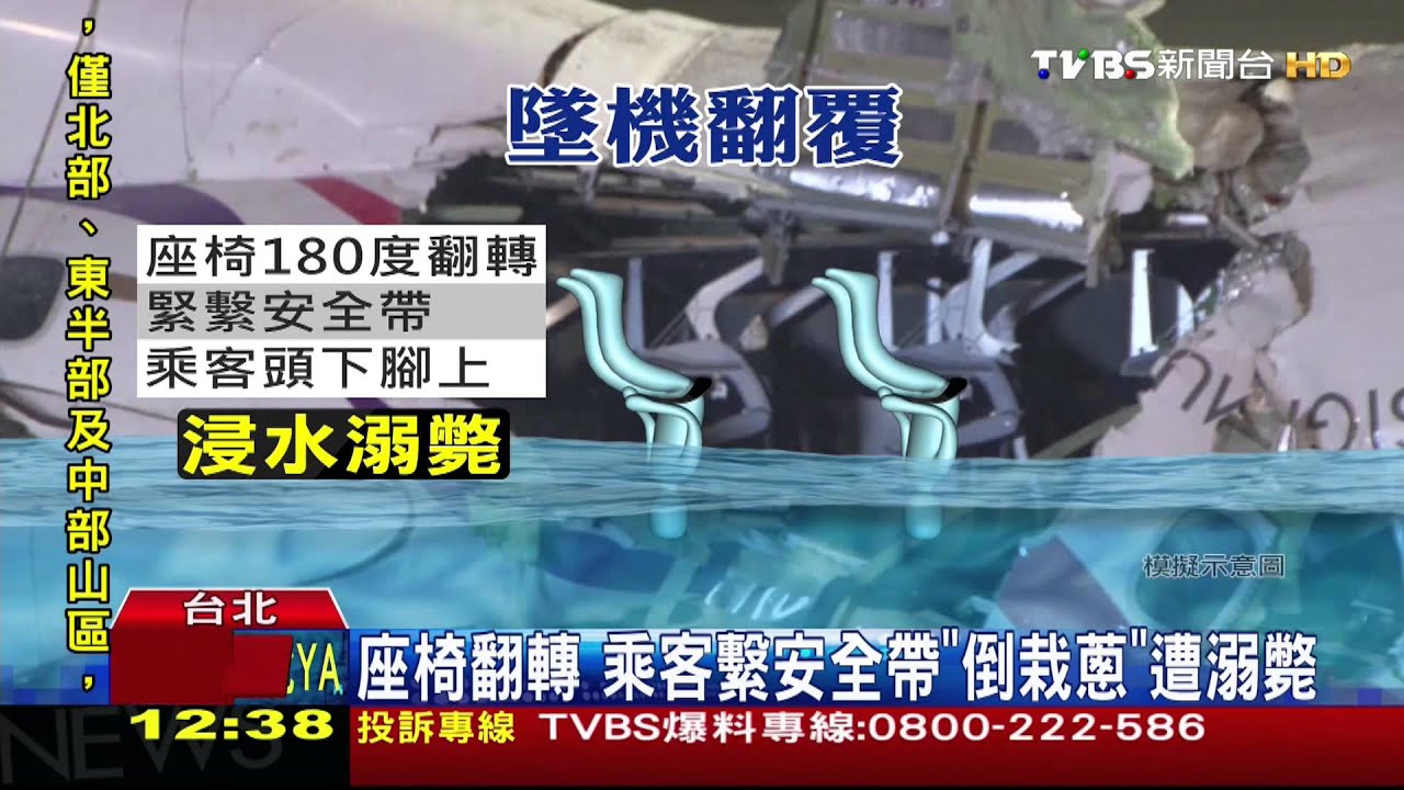 復興客機墜河/座椅翻轉 乘客繫安全帶「倒栽蔥」遭溺斃