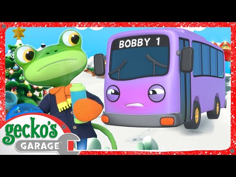 The Wheels on the Bus are FROZEN 🥶 Gecko's Garage | Trucks For Children | Cartoons For Kids