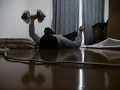 300 Push ups+30kg floor press  腕立て伏せ300回+30㎏ダンベルフロアプレス左22回