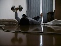 300 Push ups＋30kg floor press 　腕立て伏せ300回＋30㎏ダンベルフロアプレス左22回