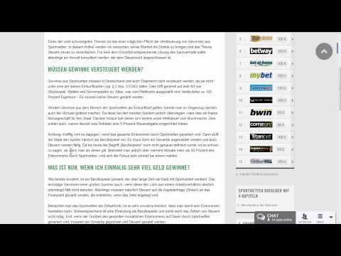 Sportwetten Gewinne versteuern (Zusammenfassung)