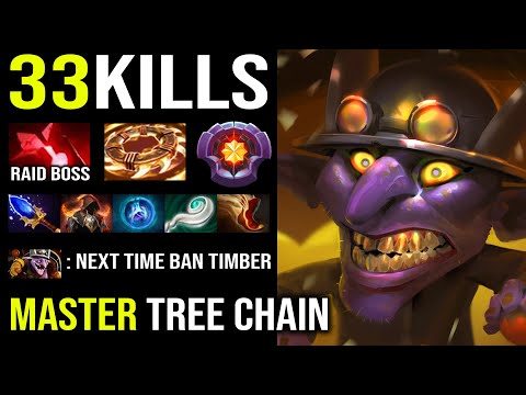 UNREAL 1v5 Raid Boss Master Tier Solo Mid Timbersaw | EPIC 33Kills Amazing Chain 13Min Godlike DotA