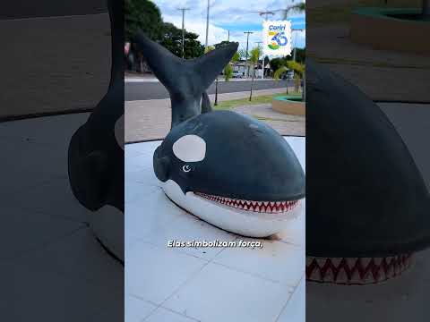 Cariri do Tocantins - 35 Anos | Significado das esculturas de baleias no centro da cidade