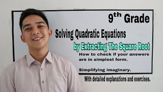 Solving Quadratic Equations by Extracting the Square Roots I Señor Pablo TV