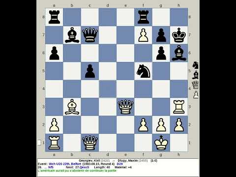 Georgiev, Kiril vs Dlugy, Maxim | World Chess U20 22nd 1983, Belfort France