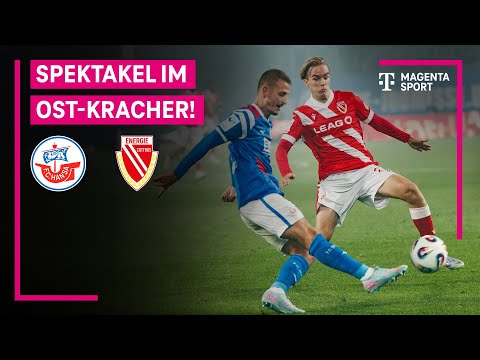 Hansa Rostock – Energie Cottbus, Highlights mit Live-Kommentar | 3. Liga | MAGENTA SPORT