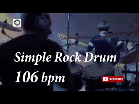 Simple Rock Drum Groove - 106 bpm - HQ