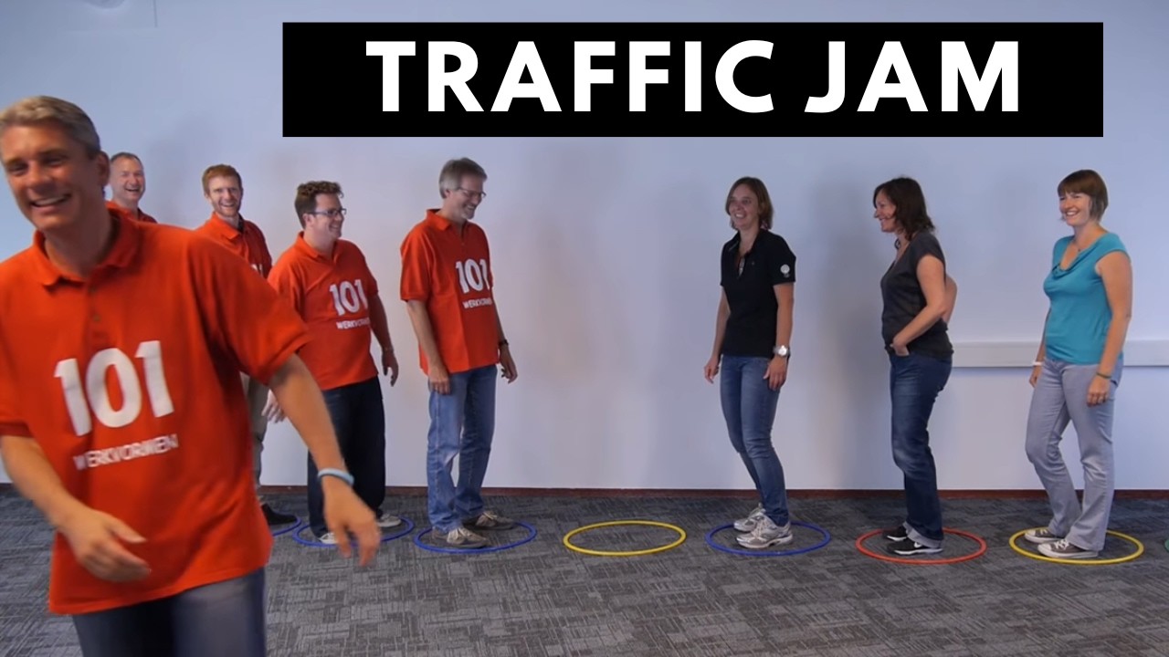 Teambuilding activity: Traffic Jam game and how to play and how to solve it