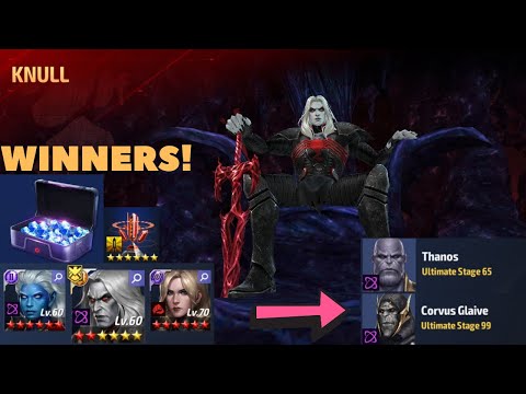 LV 60 KNULL vs THANOS 65 & CORVUS 99 because i can't use him on galactus or get his potential - MFF