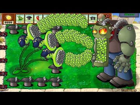 999 Threepeater vs 999 Doom Shroom vs Dr.Zomboss Giga Gargantuar Plants vs Zombies Hack