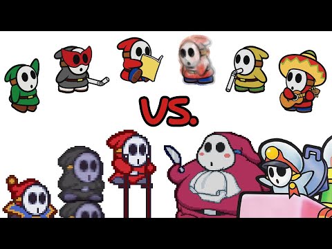 Shy Guy Representation in Paper Mario: N64 vs. Color Splash!