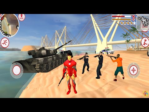 Iron Man Vegas Crime City Simulator #72 - Military Tank Ride - Android Gameplay