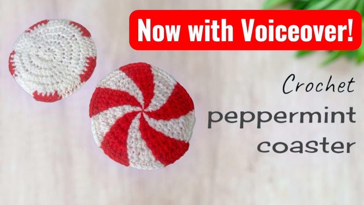 Crochet Pattern Coasters - Peppermint Candy for Christmas!