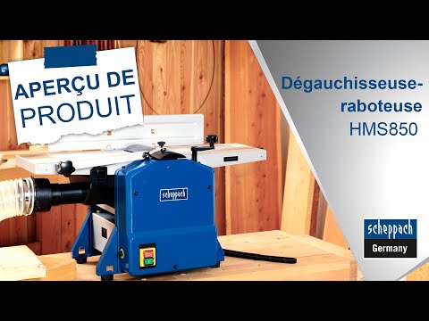 Rabot dégauchisseuse HMS850S -Largeur de rabotage 204mm-1250 W+Support SCHEPPACH