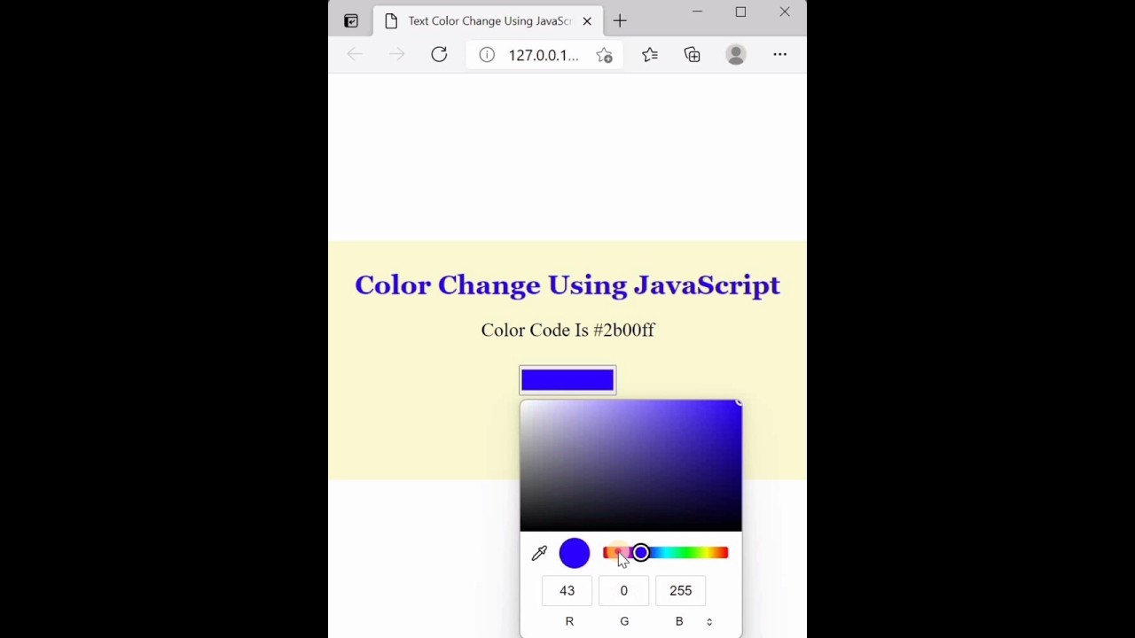 How to change font color in javascript on event listener || font color change kaise kare  #ytshort