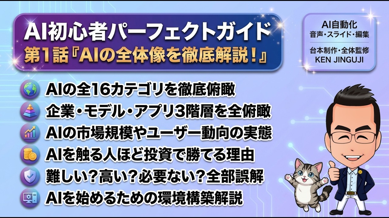 （2026年最新）AIの全体像を徹底解説！【AI初心者ガイド第1話】企業、モデル、アプリ、投資で儲ける使い方、専用パソコン必要性やスペックなど基礎知識の全て