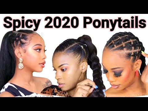 2020 Easy Ponytail || Ponytail hairstyles for black...