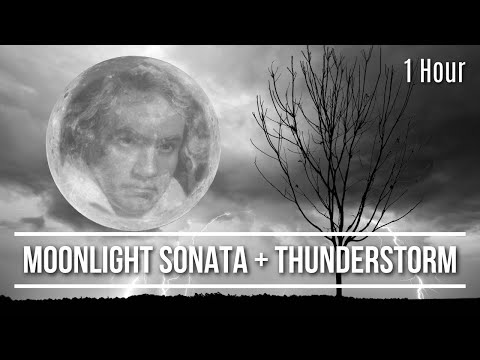 Moonlight Sonata and Thunderstorms | Classical Music for Dark Moods | 1 hour