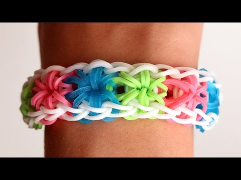 A simple tutorial on how to make a "Starburst" bracelet with Rainbow Loom bands.