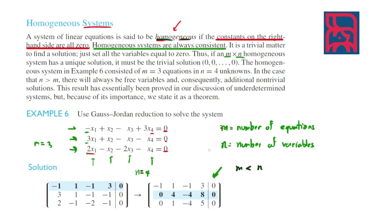 Homogeneous, Consistent, Inconsistent in Linear Algebra แบบคร่าวๆ