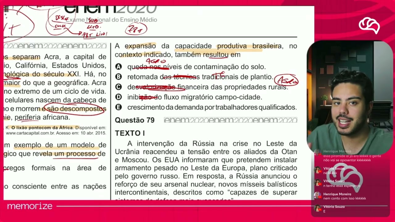Resolução em Vídeo — Questão 78 ENEM 2020 PPL