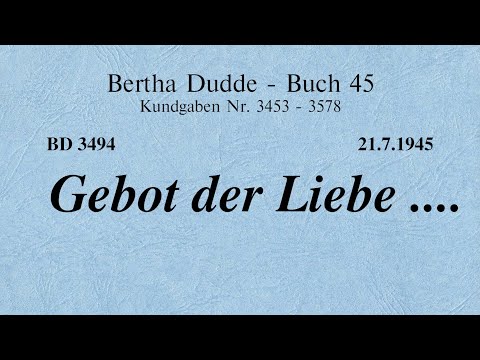 BD 3494 - GEBOT DER LIEBE ....