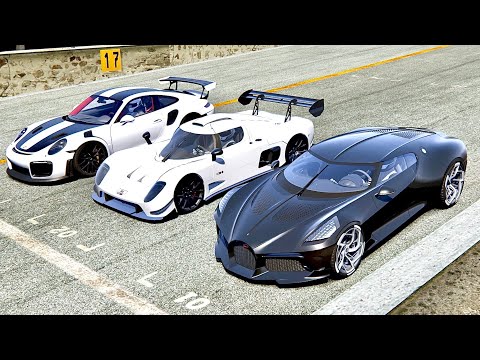 Bugatti La Voiture Noire vs Ultima RS vs Porsche 911 GT2 RS - Highlands