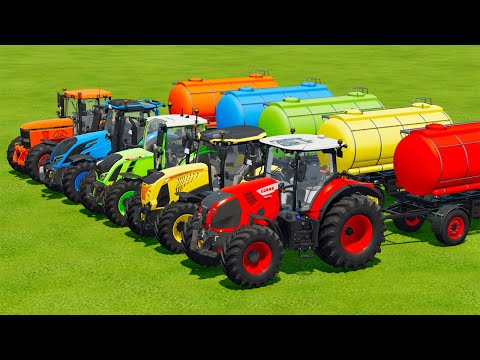 CLAAS vs JOHN DERRE vs McCORMICK vs FENDT vs VALTRA TRACTORS BATTLE - Farming Simulator 22