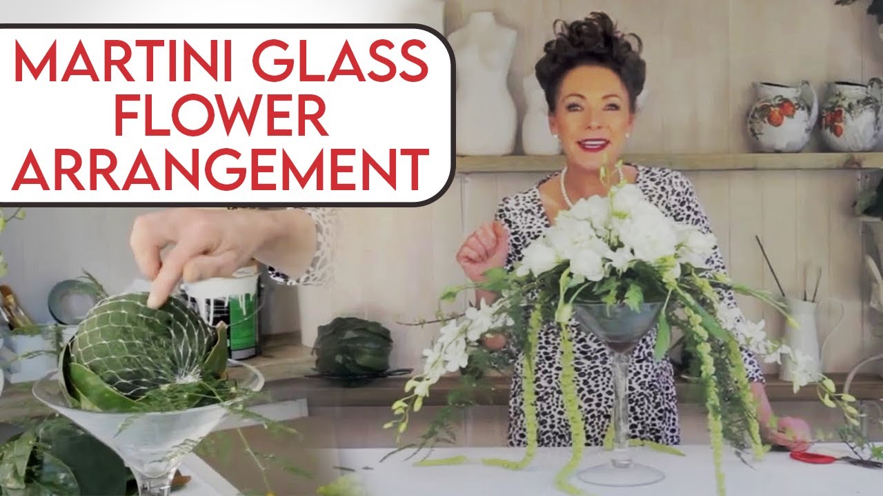 Martini Glass Vase Flower Arrangement Floristry Tutorial