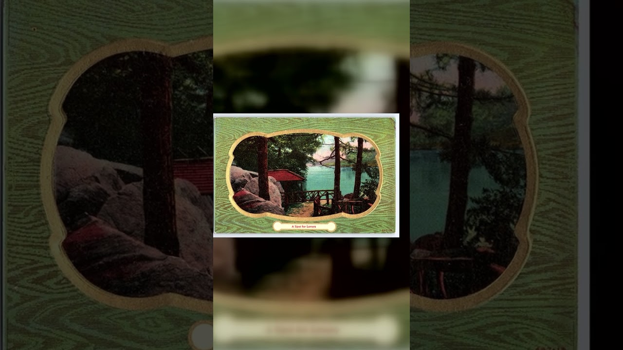 A Spot for Lovers, Linen Postcard, Scenic View, 1930s-1940s Video