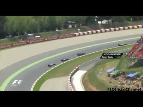 Schumacher Say "Idiot" About Senna After Crash Funny Team Radio Spanish 2012 [HD]