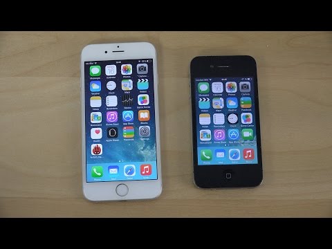 iPhone 6 iOS 8.3 vs. iPhone 4 iOS 7.1.2 - Review (4K)