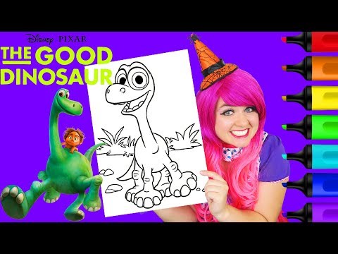 Coloring Arlo The Good Dinosaur Coloring Page Prismacolor Colored Paint Markers | KiMMi THE CLOWN Video