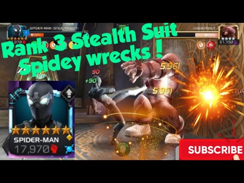 6 Star Rank 3 Stealth Suit Spiderman Gameplay! Mega damage dealer! Realm of legends first few fights