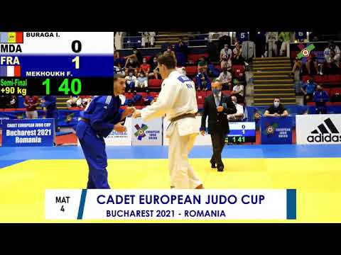 +90/38  BURAGA  Ion (MDA) - MEKHOUKH  Fares  (FRA)  Cadet European Judo Cup Bucharest Romania 2021