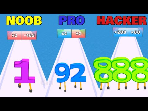NOOB vs PRO vs HACKER in Digit Run 3D