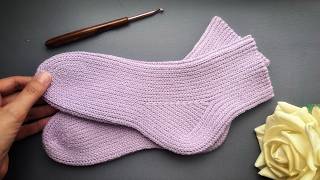 Knitters Are SHOCKED! Crochet Socks That Look 100% Knitted! Perfect Crochet Socks!