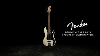 Video thumbnail for Fender Deluxe Active P Bass Special PF, Olympic White | Gear4music demo by Gear4music Guitars