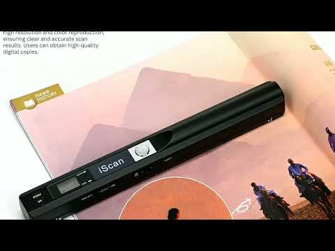 Document Scanner, A4 Portable Scanner for Documents, Books, School Supplies, 1050DPI JPG/PDF Photo Image Scanners with Screen(Black) video review thumbnail