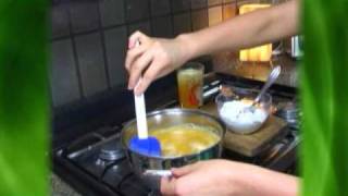 Brazilian Vegan Orange Flan with Caramel Sauce In Portuguese