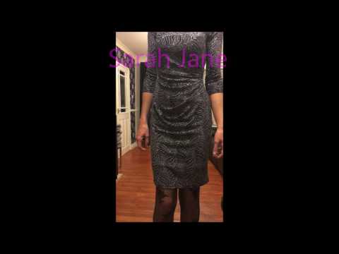 Sarah in New Silver Glitter Dress