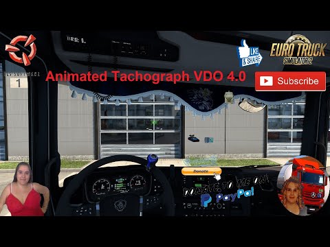 Euro Truck Simulator 2 (1.44) Animated Tachograph VDO 4.0 by Virtual Service + DLC's & Mods