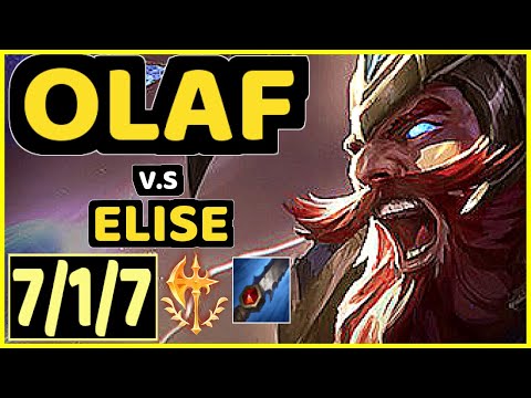 METEOS (OLAF) vs ELISE - 7/1/7 KDA JUNGLE GAMEPLAY - NA Ranked GRANDMASTER