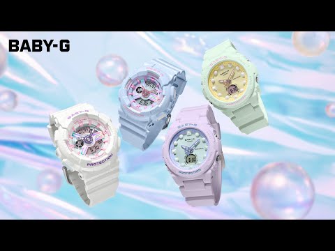 Casio Baby-G BA-110FH-2ADR Fantasy Holographic Colors Digital Analog Dial Pastel Blue Resin Band-1