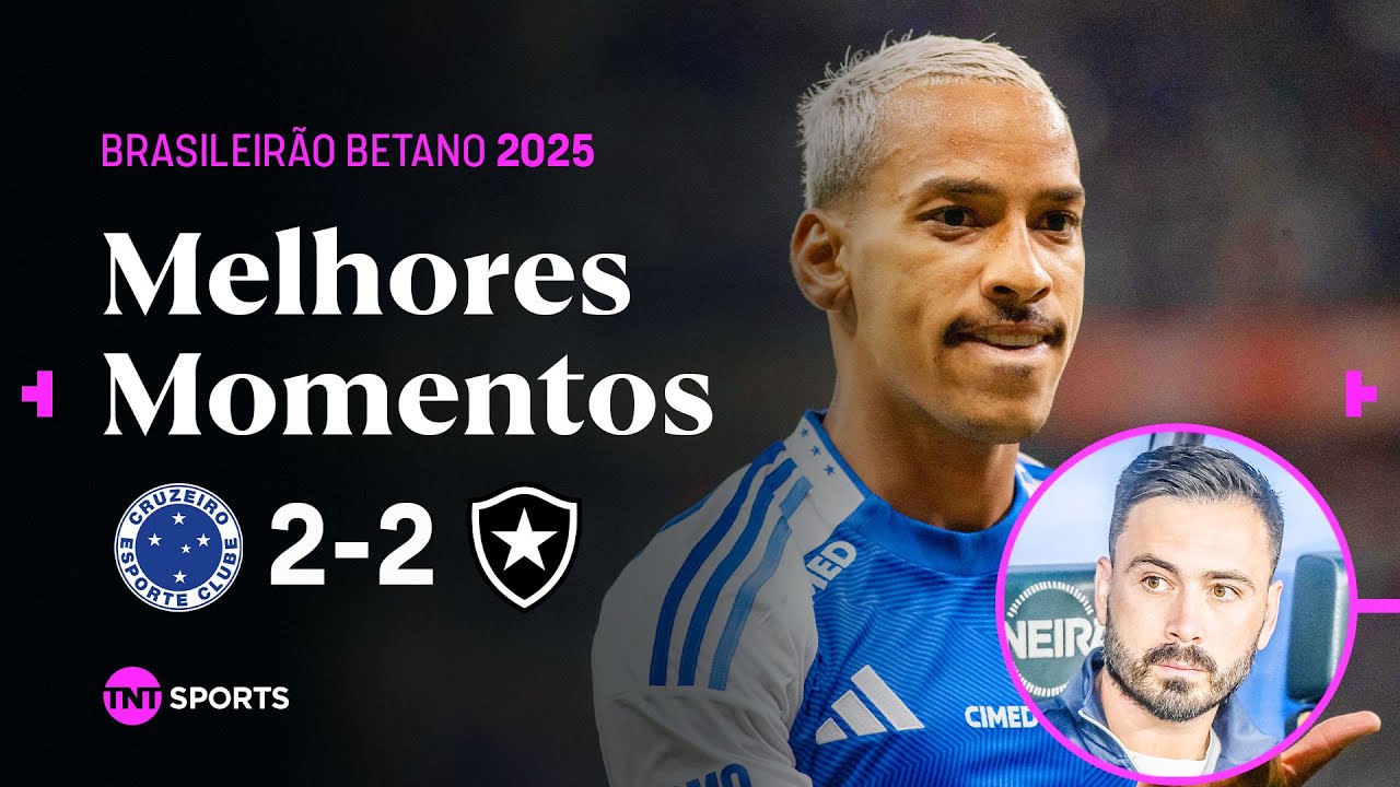 VÍDEO | Gols e melhores momentos do empate entre Cruzeiro e Botafogo em 2 a 2 no Minirão