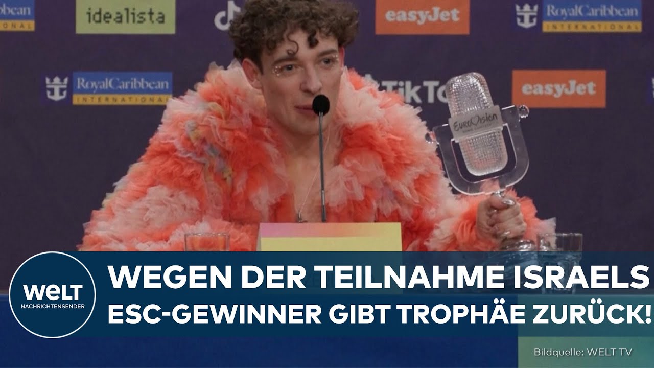 ESC: Wegen der Teilnahme Israels – ESC-Gewinner gibt Trophäe zurück!
