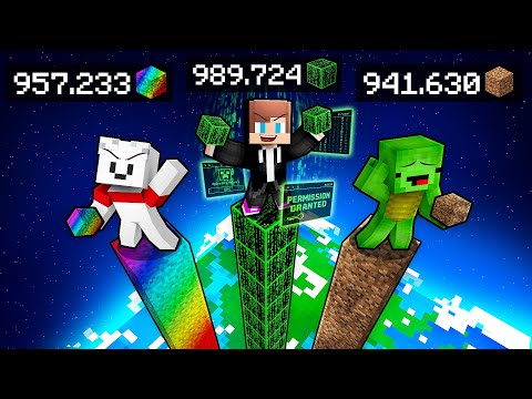 JJ vs Mikey vs Carrie: SECRET TOWER BATTLE in Minecraft - Maizen
